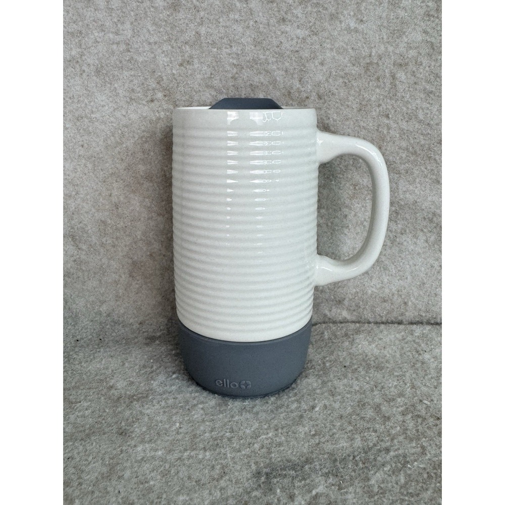 ELLO Jane Gray 18oz Ceramic Travel Mug‎ with Slider Lid Set of 2
